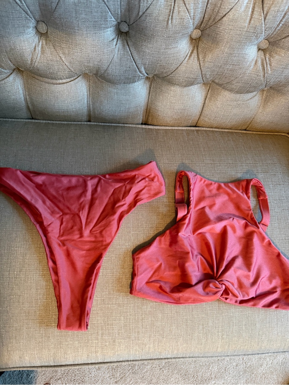 Riot swim High-Neck Pink Women's Swim Bikini Set XL top / Lg bottom